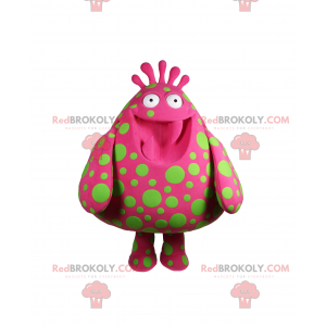 Rosa Charakter Maskottchen mit grünen Flecken - Redbrokoly.com