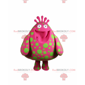 Rosa Charakter Maskottchen mit grünen Flecken - Redbrokoly.com