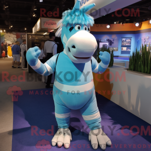 Blå Quagga maskot kostume...