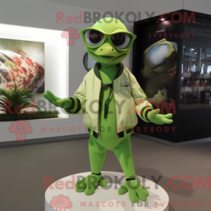 Limegrøn Pterodactyl maskot...