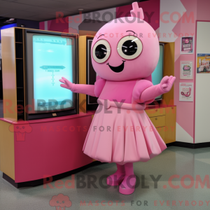 Rosa TV-maskotdraktfigur...
