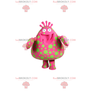 Mascotte personaggio rosa con macchie verdi - Redbrokoly.com