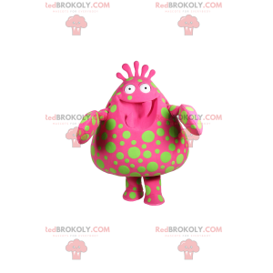 Rosa Charakter Maskottchen mit grünen Flecken - Redbrokoly.com