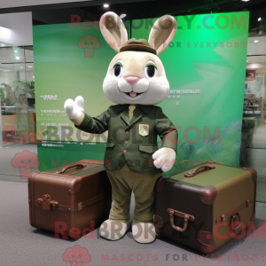 Olive Rabbit maskot kostume...