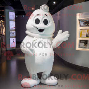 Hvid Men maskot kostume...