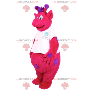 Fuchsia character mascot with purple spots - Redbrokoly.com