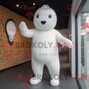 Hvid Men maskot kostume...