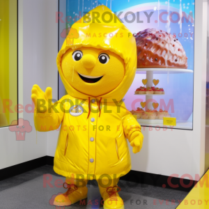 Gul Cupcake maskot kostume...