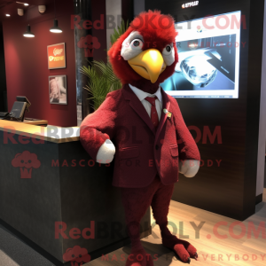 Maroon papegøje maskot...