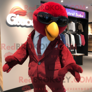 Maroon papegøje maskot...