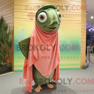 Oliven laks maskot kostyme...