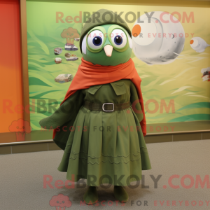 Oliven laks maskot kostume...