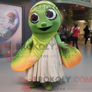 Oliven laks maskot kostyme...