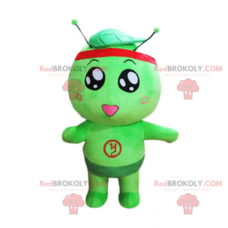 Mascot small green and round man - Redbrokoly.com