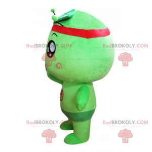 Kleine groene en ronde man mascotte - Redbrokoly.com