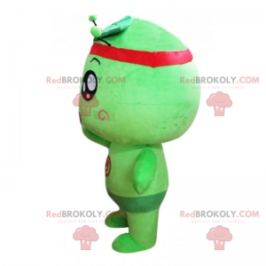 Mascote pequeno homem verde e redondo - Redbrokoly.com
