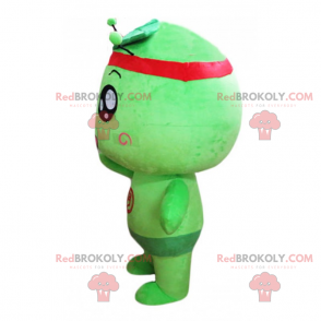 Maskot malý zelený a kulatý muž - Redbrokoly.com