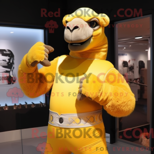 Geel Kameel mascottekostuum...