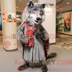 Gray Wolf maskot kostume...