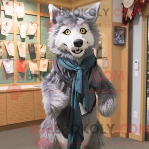 Gray Wolf maskot kostume...