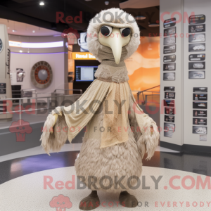 Beige Ostrich mascot...