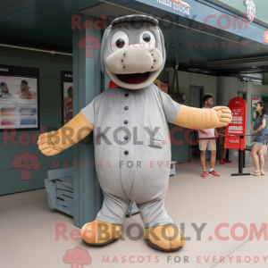 Gray Hot Dog mascot costume...