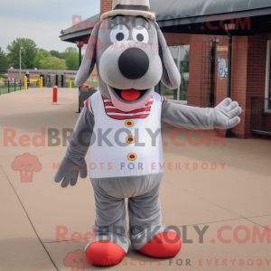 Grå hotdog maskot kostume...