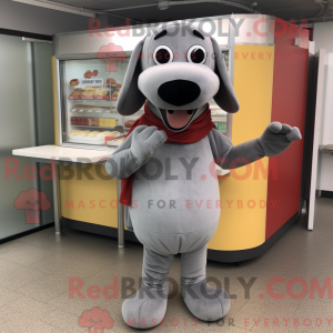 Grå hotdog maskot kostume...