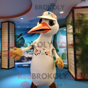 Beige spætte maskot kostume...