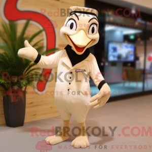 Beige Specht mascotte...