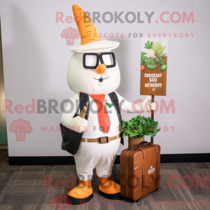 Hvit gulrot maskot kostyme...