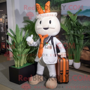Hvit gulrot maskot kostyme...