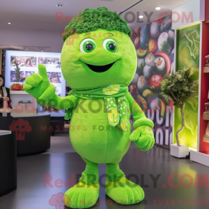 Lime Green Broccoli mascot...