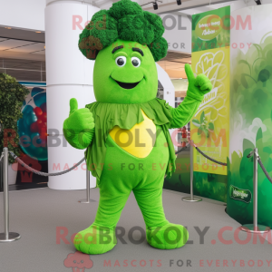 Limegrøn Broccoli maskot...