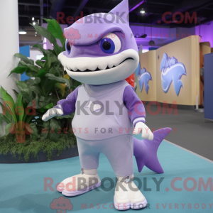Lavender Shark Maskottchen...