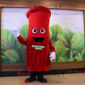 Red Celery mascottekostuum...