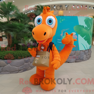 Orange Sea Horse maskot...