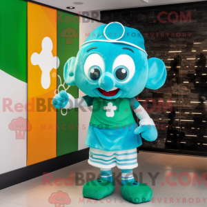 Turkis irsk flag maskot...