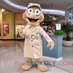 Beige Doctor maskot kostyme...
