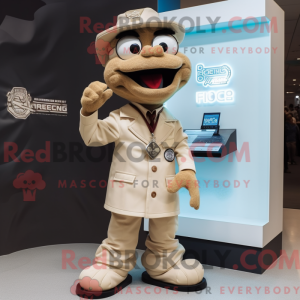 Beige Doctor maskot kostyme...