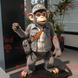 Gray Monkey maskot kostume...