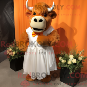 Orange Bison maskot kostume...