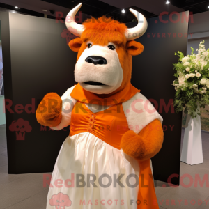 Orange Bison mascot costume...