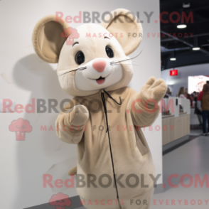 Fantasia de mascote de rato bege com moletom e gorros - Rato mascote - REBROKO_293456 - RedBrokoly.com