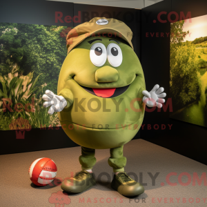 Olive Rugby Ball mascot...