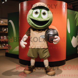 Olive Rugby Ball mascot...