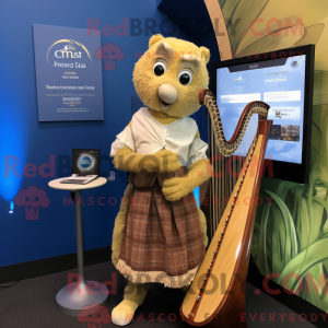 Gold Celtic Harpe maskot...