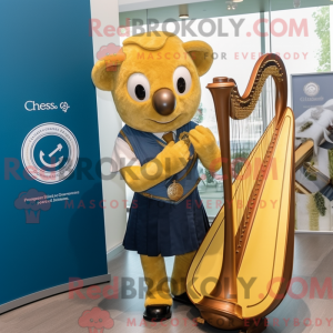 Gold Celtic Harpe maskot...