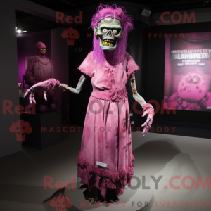 Roze Zombie-mascottekostuum...