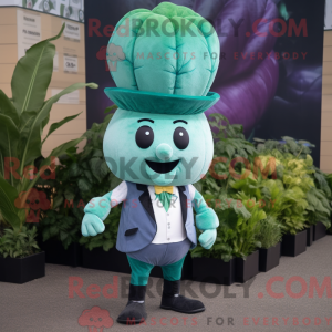 Teal Turnip mascottekostuum...